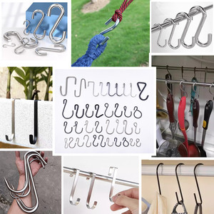Manufacturer Custom Stainless Steel <strong>Large</strong> Size Hanger Metal <strong>S</strong> <strong>Hook</strong> <strong>S</strong> Shape Metal <strong>Hook</strong> Wire Forming Spring for Kitchen Wardrobe - Product Image 6