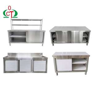 Table en acier inoxydable avec <span class=keywords><strong>étagère</strong></span> Armoire de cuisine commerciale à portes coulissantes Armoire de table de travail en acier inoxydable avec <span class=keywords><strong>étagère</strong></span> - Product Image 4