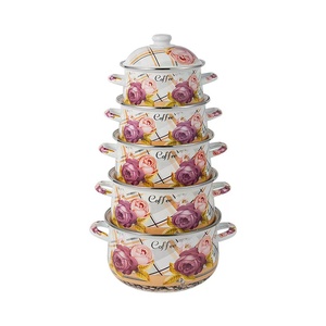 5個セット 18/20/22/24/26cm エナメル鍋 キッチン用品 調理器具 キャセロール ノンスティック調理器具セット 鍋とフライパンセット - Product Image 4