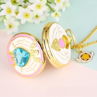 Montre de poche à quartz de style antique de haute qualité pour enfants, vente chaude, avec breloque étoile et cœur, design de dessin animé