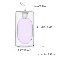Bouteille Distributrice d'Huile et de Vinaigre à Double Paroi en Verre Borosilicate 250ml, Offre Spéciale, Produits Ménagers Écologiques et Recyclables