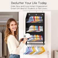 Sac de rangement suspendu pliable grande capacité pour chapeaux, à fixer derrière la porte, pour chambre, salon et plus encore