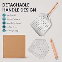 Pelle à pizza professionnelle à long manche en acier inoxydable 430, spatule à pizza pour four à bois, barbecue, cuisson, vente en gros