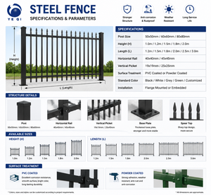 Cerca Metálica Galvanizada de Acero Zincado de Alta Calidad Resistente a la Intemperie <span class=keywords><strong>para</strong></span> Separación de Terrenos Agrícolas y Exteriores - Product Image 3