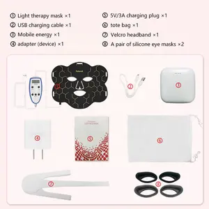 Infrared Red LED Therapy Foldable Silicone Face And Neck Care Beauty Facial Mask Manufacturer Supports Customized Logo