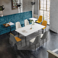 Table à manger extensible en pierre frittée rectangulaire en céramique nordique moderne de luxe Meubles de maison en métal extensible rétractable
