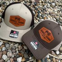 Casquette de camionneur en cuir gravée au laser personnalisée, casquette de baseball en maille avec logo personnalisé, vente en gros