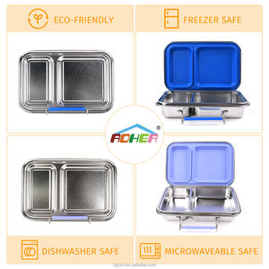Aohea Boîte à bento en acier inoxydable à 2 compartiments imprimée sur mesure et écologique Boîte à lunch pour enfants pour micro-ondes - Product Image 5