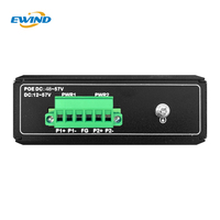Commutateur réseau PoE industriel 3 ports 48-57VDC sur rail DIN non géré avec protection anti-retour de polarité