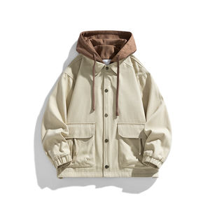 Veste à capuche personnalisée avec logo, deux couches, pour hommes, printemps-automne 2023, nouvelle collection, grande taille, mode, vêtements décontractés pour garçons, confortable et cool - Product Image 3