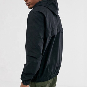 Giacca a vento personalizzata con Logo personalizzato a prova di vento giacca da uomo con cappuccio mezza Zip personalizzata giacca a vento - Product Image 4