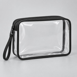 Clear <b>Toiletry</b> <b>Bag</b> Quart Size TPU Travel Cosmetic Pouch with Wrist Strap 18x12x4.5cm Custom Logo - Product Image 2