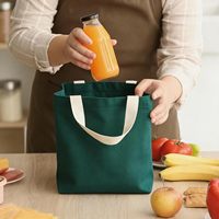 Uxcell Petit sac fourre-tout en toile de couleur unie pour femme, léger, réutilisable, avec poignée, sans fermeture, sans motif graphique