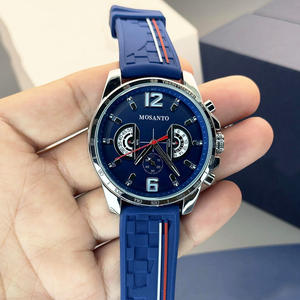 <span class=keywords><strong>Montre</strong></span> pour <span class=keywords><strong>homme</strong></span>, quartz, boîtier en acier inoxydable, <span class=keywords><strong>bracelet</strong></span> en <span class=keywords><strong>silicone</strong></span>, sport, mode, résistante à l'eau 50 m, multifonctionnelle, business - Product Image 4