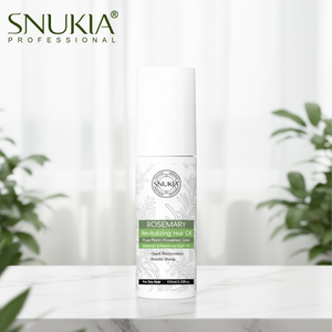 Huile capillaire réparatrice anti-chaleur végane biologique pressée à froid à l'huile d'argan et au romarin 100 % naturelle, marque privée, qui rehausse la brillance - Product Image 1