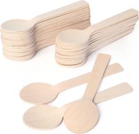 Cuillères à thé jetables en bois pour boissons chaudes, café, ustensiles biodégradables en bois de bouleau, fournitures de fête durables