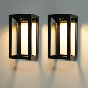 Solar Wall Light Outdoor with 3 Lighting Modes Dusk to Dawn Led Wall Mount Sconce Exterior Motion Sensor Security Porch Lantern