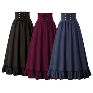 Falda Gótica Steampunk Victoriana <span class=keywords><strong>Escarlata</strong></span> Oscura para Mujer, Nueva Colección 2024, PUNK-001 - Product Image 3