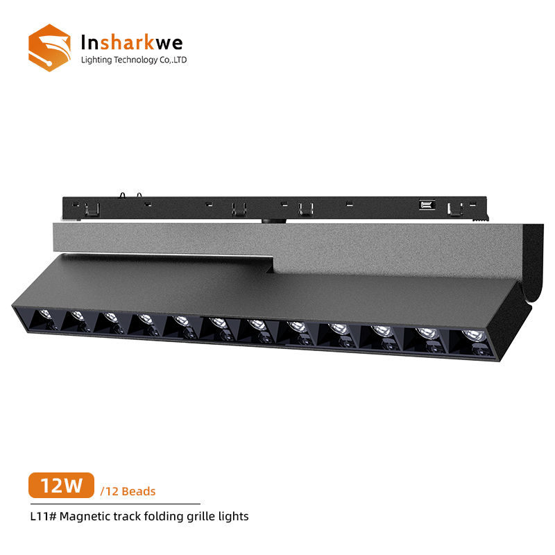 Luminaires à grille pliante sur rail magnétique 12W