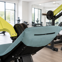 Serviette de banc de gym avec poche pour téléphone 120x50cm, anti-transpiration, séchage rapide, lavable, avec boutons-pression