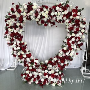 Fig vendite calde 8ft di lusso a forma di cuore arco di fiori di nozze per la festa di nozze sfondo di apertura - Product Image 4