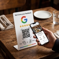 Support de table NFC en PVC |   Support de table en PVC personnalisé, porte-menu NFC pour restaurant, support d'affichage de menu NFC pour bar, code QR