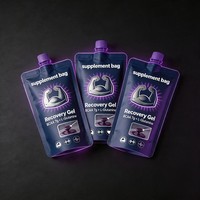 Sachets souples imprimés sur mesure pour emballage alimentaire, qualité alimentaire, pour nutrition sportive, gel énergétique, sachets en plastique mat avec bec verseur