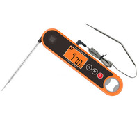 Termómetro Digital para Alimentos con Doble Sonda, Termómetro para Carne de Barbacoa, Termómetro para Botellas, Nuevo y en Oferta