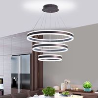 Lustre LED moderne et simple de luxe pour villa allemande, éclairage rectangulaire nordique de salle à manger en aluminium pour le salon et le hall en duplex