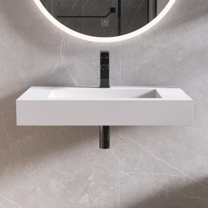 Vente en gros de lavabos muraux faciles à nettoyer, fabricant de lavabos de salle de bain modernes blancs mats pour usine de lavabos de salle de bain - Product Image 3
