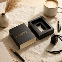 Boîte à parfum noire raffinée avec emballage de présentation de parfum pour les marques de boutiques et les programmes de vente au détail de cadeaux