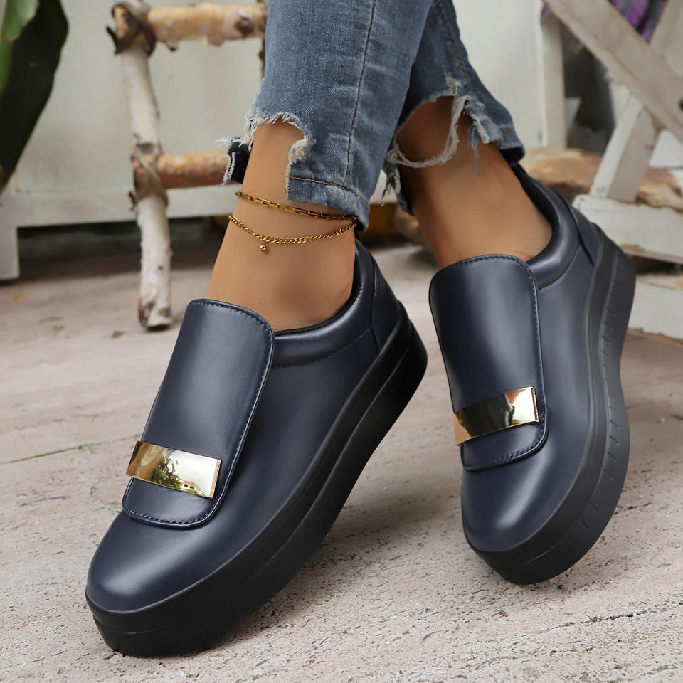 Women Knit Platform Sneakers Breathable Flying Woven Mesh Lace Up Thick ...