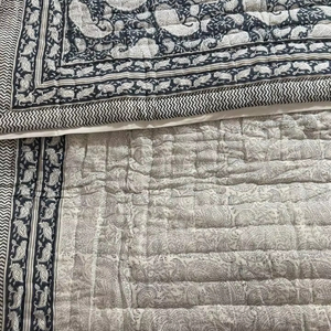 Premium 100% Cotton Kantha <b>Quilt</b> Reversible Kantha <b>Throw</b> Blanket Bedding Set High Quality Printed Indian Manufacturer Wholesaler - Product Image 1