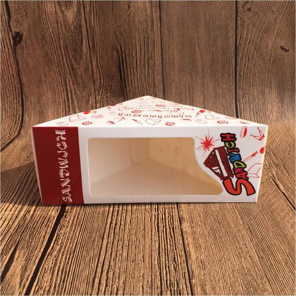 Kotak kemasan grosir Shadow susu sekali pakai makan siang 12 inci kartu plastik Cajas De karton makanan segitiga Ovuo Di Cartone