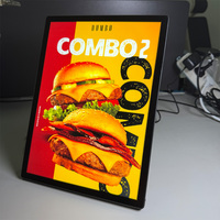 Boîte lumineuse publicitaire LED A4, cadre à affichage rapide, verre trempé, affichage LED en aluminium pour la vente au détail et les restaurants