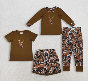 Ropa de Caza para Niños con Bordado de Ciervo, Camuflaje Marrón, para Hermanos - Product Image 1
