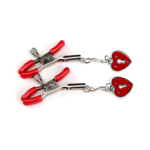 Clip de Sein en Métal en Forme de Cœur SM pour Couples - Produit Adulte 100% Étanche avec Menottes Incluses - Product Image 5