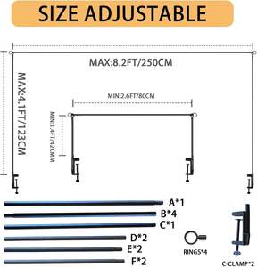 <strong>Table</strong> <strong>Top</strong> Rod <strong>Stand</strong> Adjustable Decor Arch Bar Wedding Decoration Backdrop Poles for Hanging <strong>Balloon</strong> Flower Garland Display - Product Image 2