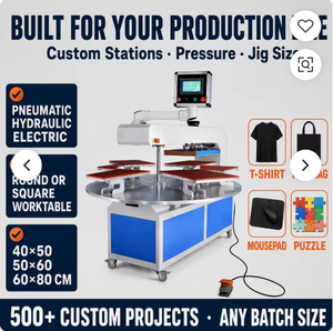 DIY 70*50cm Automatic Rotary 4 Station Heat Press Machine with Laser Alignment for Dtf Print Cotton Polyester Sportswear Sleeve