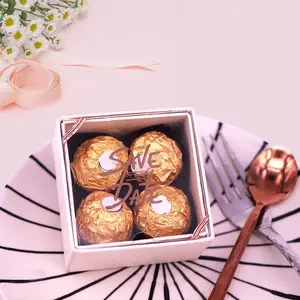Winpsheng Printing 4 Color Wedding Candies Favors Gift Box With Ribbon Paper Box