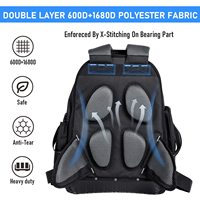 Sac à outils fonctionnel pour technicien en climatisation, personnalisé, robuste, 14, 16, 19 pouces, pour le rangement des outils