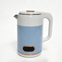 Appareil électroménager moderne, pot à eau chaude électrique bleu-blanc de 2,5 L avec maintien au chaud 24 heures pour hôtel, dortoir, appartement, bureau, cuisine