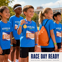 Kit événementiel personnalisé pour la course scolaire des enfants : Médaille souvenir, T-shirt, Bracelet en silicone, Autocollants de course pour enfants pour la Journée sportive scolaire
