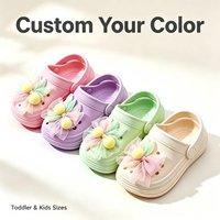 Zuecos de Plataforma EVA Antideslizantes para Niñas, Personalizados OEM, con Decoración de Lazo, Pompones de Tul, Blancos, para Fiesta de Princesas
