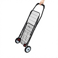 Chariot de courses pliable grande capacité pour extérieur avec poignée télescopique et 4 roues, chariot de transport portable robuste pour voyage et plage