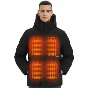 Chaqueta de plumón de pato con batería recargable, calefacción por infrarrojos lejanos, abrigo eléctrico para hombres y mujeres, Ropa calentada