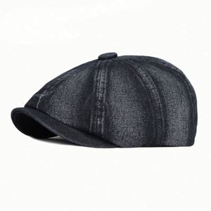 Fashion Adjustable Denim <b>Flat</b> Casquette <b>Mens</b> Summer Golf Driving Duckbill <b>Cap</b> Ivy Gatsby Hat Wholesale Newsboy <b>Cap</b> - Product Image 5