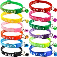 Nouvelle Tendance Collier Réfléchissant à Motif Patte Unique avec Clochette pour Chat et Chien