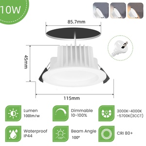 Faretto LED da Incasso Europeo 12W 3CCT SAA, Lampada per Casa, Hotel, Soggiorno, Camera da Letto, Illuminazione Commerciale Dimmerabile IP44 - Product Image 5