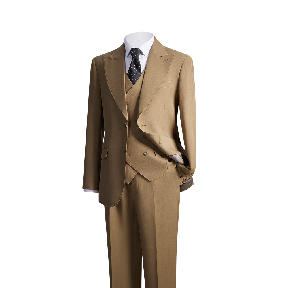 Khaki 8160-suit pants vest